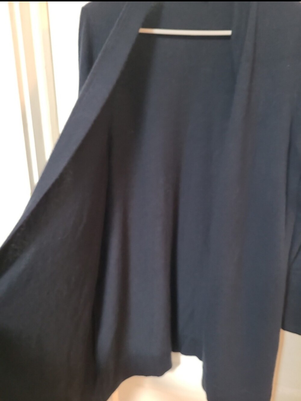 J. Jill Open-Front Longline Cashmere Cardigan Navy Medium - Picture 5 of 6
